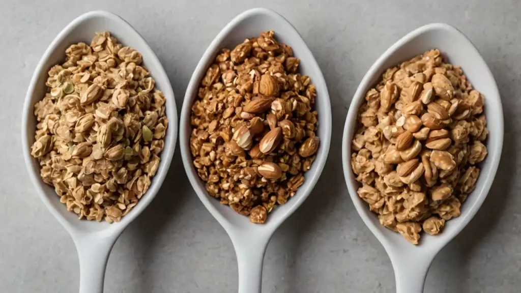 Texture, Crunch & Flavor Comparison Between Grain Free Tahini Granola with Tahini, Peanut Butter, and Almond Butter