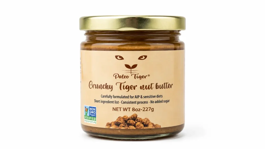 Paleo Tiger crunchy tiger nut butter 8oz jar
