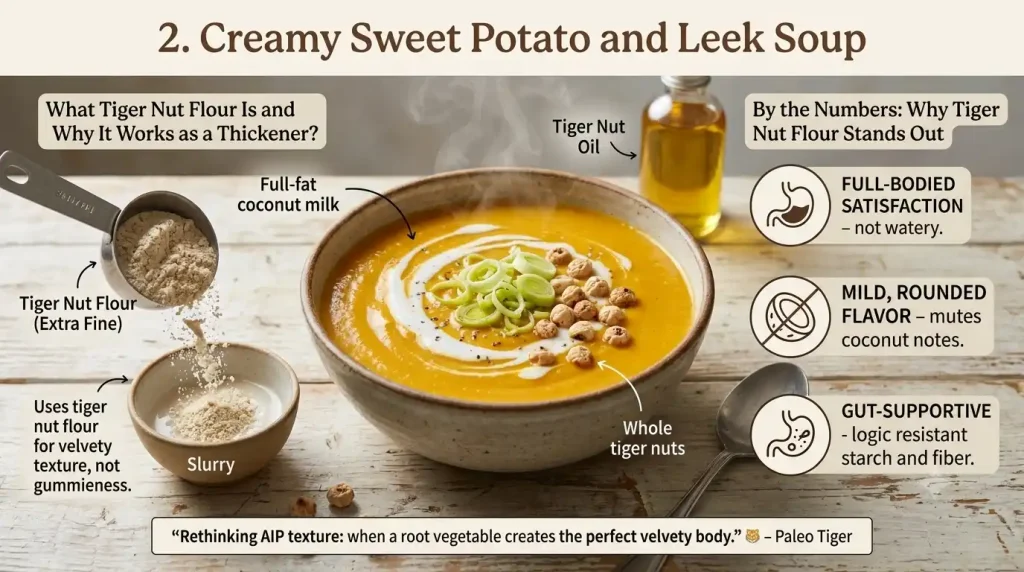 Creamy Sweet Potato and Leek Soup